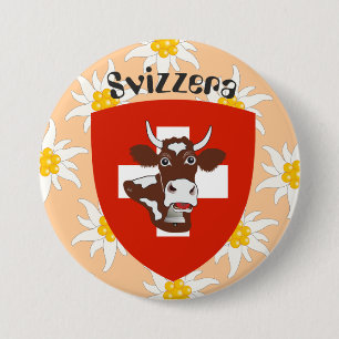 Chapa Redonda De 7 Cm Svizzera Svizra Suiza