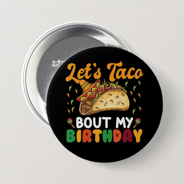 Chapa Redonda De 7 Cm Taco por mi Fiesta de cumpleaños Cinco de Mayo (Anverso y reverso)