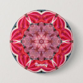 Chapa Redonda De 7 Cm TAMMY ~ White Pink Green BLING ~