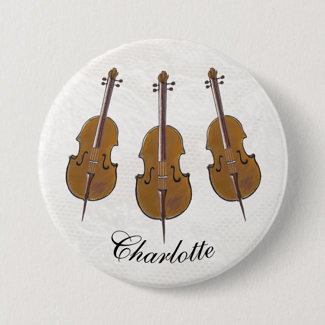 Chapa Redonda De 7 Cm Tarjeta personalizada Cello (Anverso)