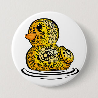 Chapa Redonda De 7 Cm Tattooed Rubber Duck