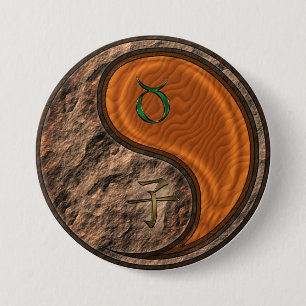 Chapa Redonda De 7 Cm Tauro y Rata de Madera