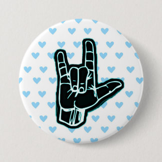 Chapa Redonda De 7 Cm Te amo (mano ASL)