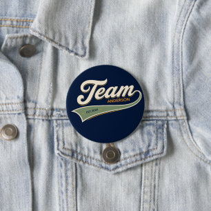 Chapa Redonda De 7 Cm Team family gathering cold sport logo