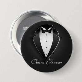 Chapa Redonda De 7 Cm Team Groom Classy Tuxedo
