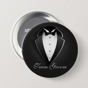 Chapa Redonda De 7 Cm Team Groom Classy Tuxedo