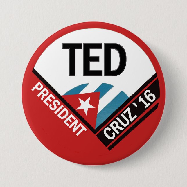Chapa Redonda De 7 Cm Ted Cruz 2016 (Anverso)