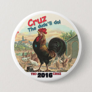 Chapa Redonda De 7 Cm Ted Cruz 2016