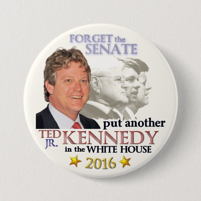 Chapa Redonda De 7 Cm Ted Kennedy, Jr. para el presidente 2016 (Anverso)