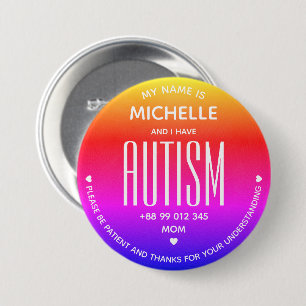Chapa Redonda De 7 Cm Tengo Conciencia del Autismo ASD Neurodiversidad E