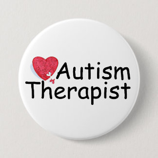 Chapa Redonda De 7 Cm Terapeuta del autismo (rompecabezas de Hrt)