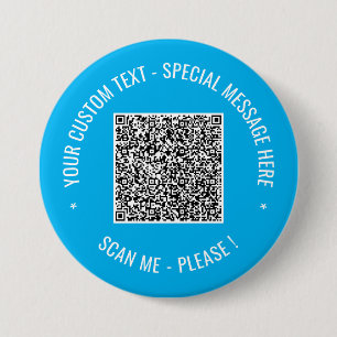 Chapa Redonda De 7 Cm Texto personalizado de información de escaneo de c