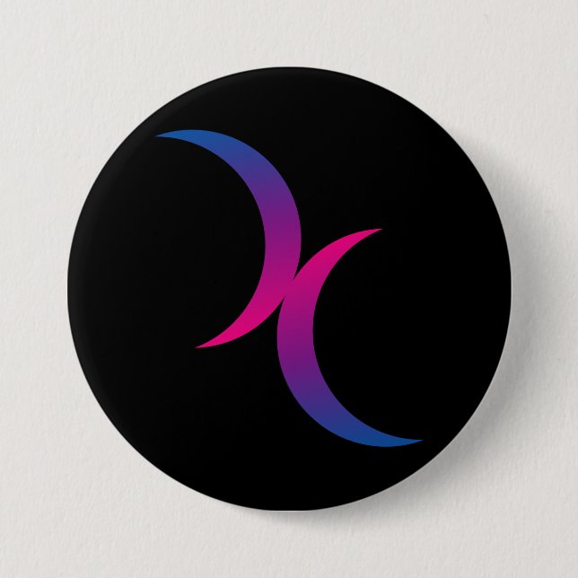 Chapa Redonda De 7 Cm The Bi Double Moon Symbol  (Anverso)