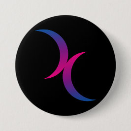 Chapa Redonda De 7 Cm The Bi Double Moon Symbol
