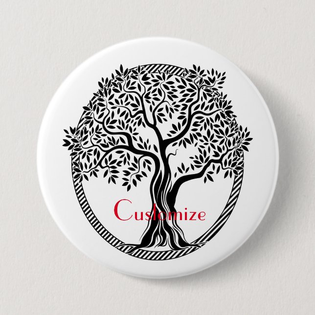 Chapa Redonda De 7 Cm Thunder_Cove del árbol de la vida (Anverso)
