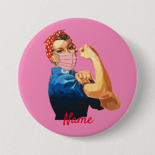 Chapa Redonda De 7 Cm Thunder_Cove: Empoderamiento femenino enmascarado