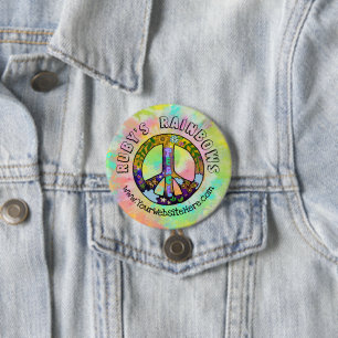 Chapa Redonda De 7 Cm Tie-Dye Art y el negocio de los aprendices bohemio
