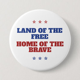 Chapa Redonda De 7 Cm Tierra del Hogar Libre de los Estados Unidos Valie