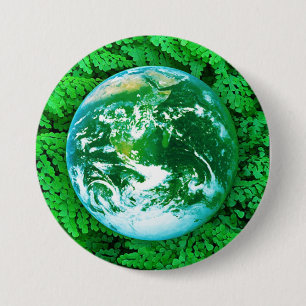 Chapa Redonda De 7 Cm Tierra verde - conciencia ecológica