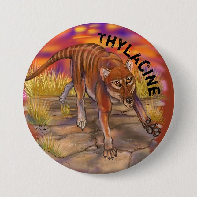 Chapa Redonda De 7 Cm tilacino (Anverso)