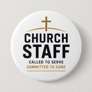 Chapa Redonda De 7 Cm Tipografía Cristiana para Personal de Iglesia Llam