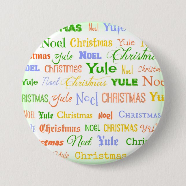 Chapa Redonda De 7 Cm Tipografía de navidades (Anverso)