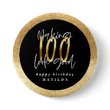 Tipografía moderna color negro y oro 100 cumpleaño