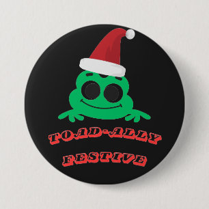 Chapa Redonda De 7 Cm Toad-ally Festivo Sapo de Navidad _ Divertido Rega