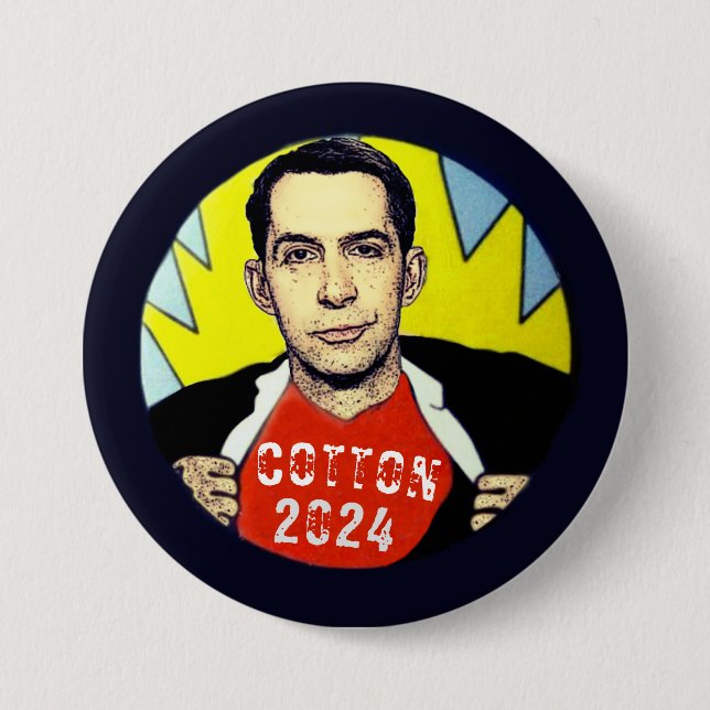 Chapa Redonda De 7 Cm Tom Cotton para presidente 2024 (Anverso)