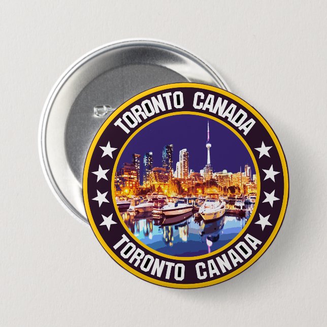 Chapa Redonda De 7 Cm Toronto (Anverso y reverso)