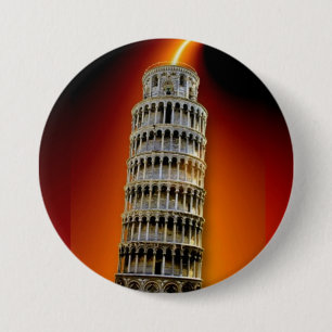 Chapa Redonda De 7 Cm Torre de Pisa
