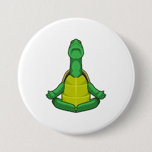 Chapa Redonda De 7 Cm Tortuga en la meditación del yoga