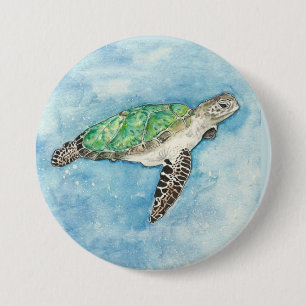 Chapa Redonda De 7 Cm Tortuga marina