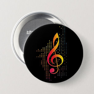 Chapa Redonda De 7 Cm Treble Clef Music
