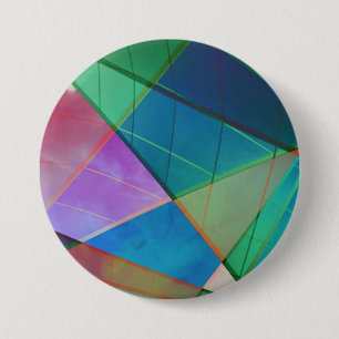 Chapa Redonda De 7 Cm Triángulos modernos y coloridos, formas trapezoide