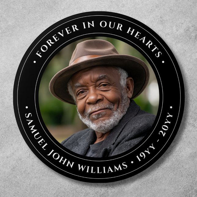 Chapa Redonda De 7 Cm Tributo por recuerdo de la foto (Photo Memorial Button)