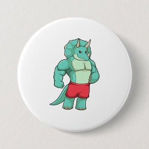Chapa Redonda De 7 Cm Triceratops como culturista en Bodybuilding