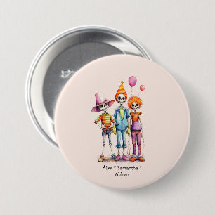 Chapa Redonda De 7 Cm Trio Adorable Pastel Zombie - Halloween lindo (3)
