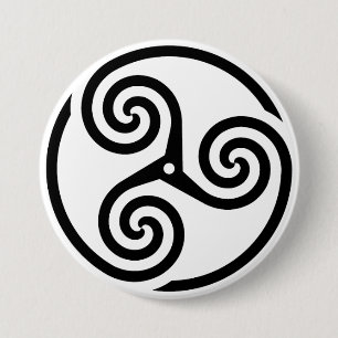 Chapa Redonda De 7 Cm Triskelion