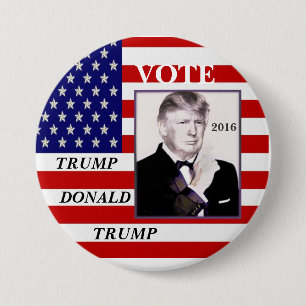Chapa Redonda De 7 Cm Triunfo del voto, Donald Trump