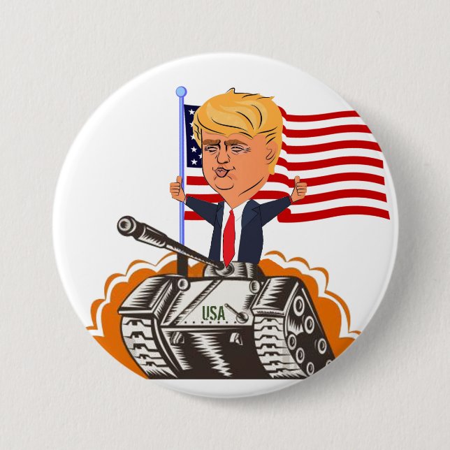 Chapa Redonda De 7 Cm Trump (Anverso)