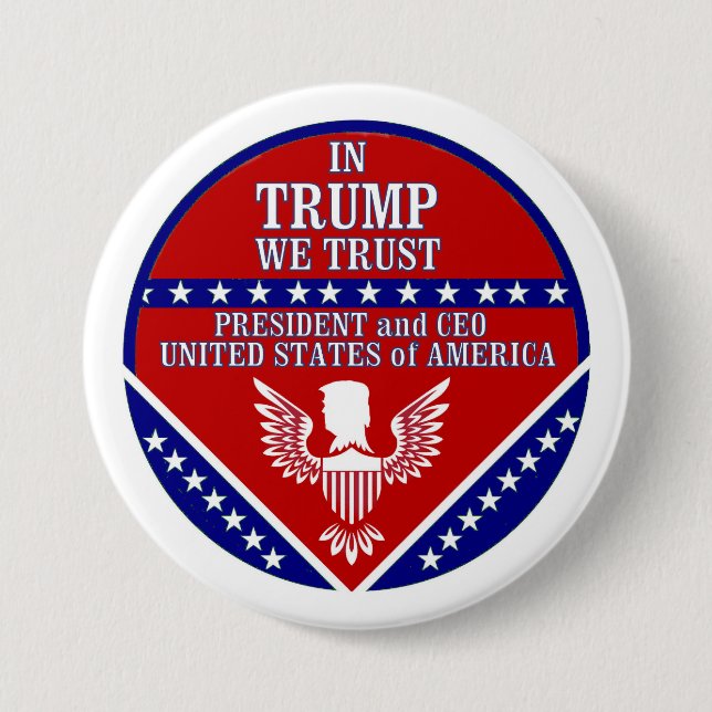 Chapa Redonda De 7 Cm Trump '16 (Anverso)