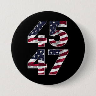 Chapa Redonda De 7 Cm Trump 2024 45 47 Vintage USA