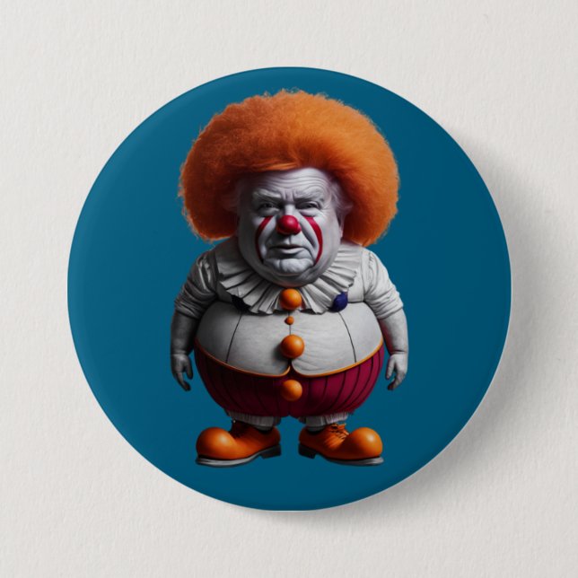 Chapa Redonda De 7 Cm Trump Clown Button (Anverso)