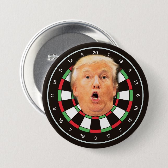 Chapa Redonda De 7 Cm Trump Dartboard Funny Junta política de Donald Dar (Anverso y reverso)