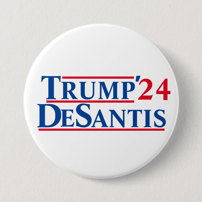 Chapa Redonda De 7 Cm Trump / DeSantis '24 (Anverso)
