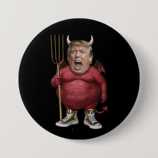 Chapa Redonda De 7 Cm Trump Devil Button