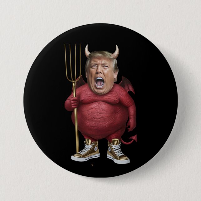 Chapa Redonda De 7 Cm Trump Devil Button (Anverso)