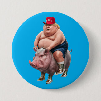 Chapa Redonda De 7 Cm Trump Hog on Hog Button