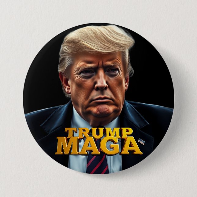 Chapa Redonda De 7 Cm Trump MAGA (Anverso)